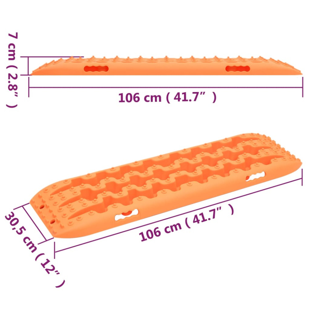 Produktbild för Greppmattor 2 st orange 106x30,5x7 cm nylon