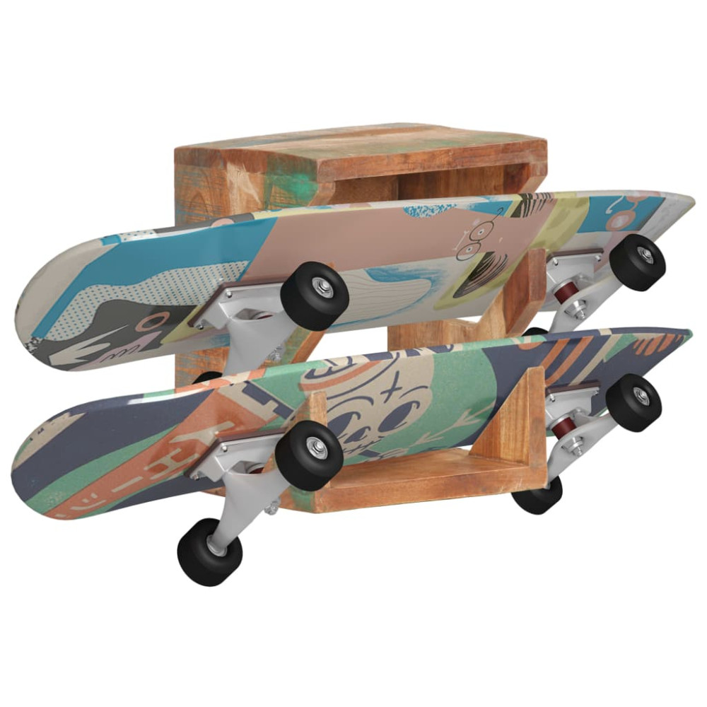Produktbild för Väggmonterad skateboardhållare 25x20x30 cm återvunnet trä
