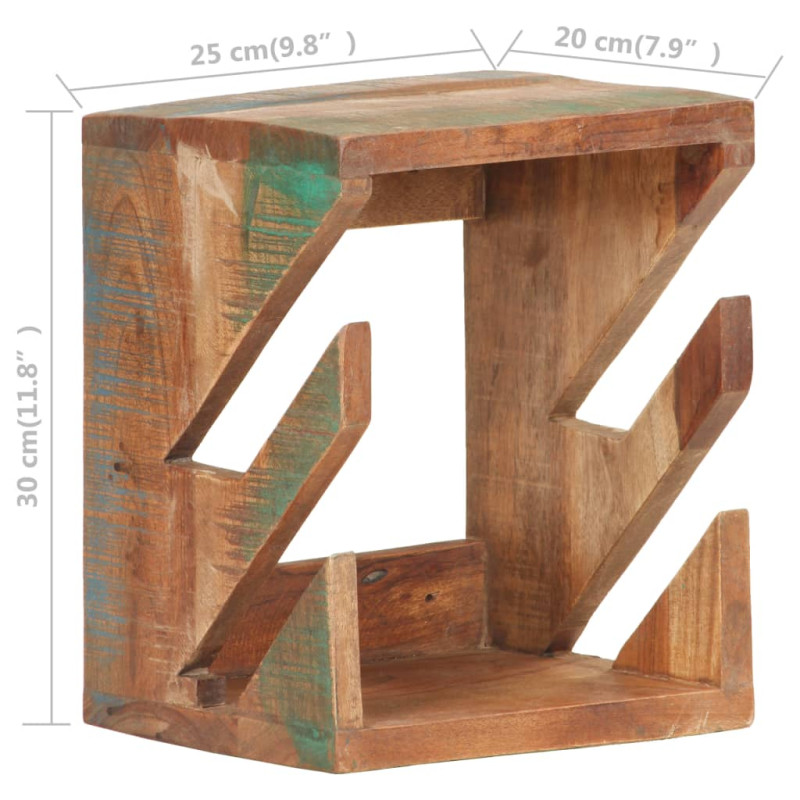 Produktbild för Väggmonterad skateboardhållare 25x20x30 cm återvunnet trä