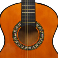 Produktbild för Gitarr för nybörjare och barn med fodral klassisk 1/2 34"