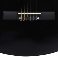 Produktbild för Gitarr för nybörjare och barn med fodral klassisk svart 1/2 34"