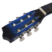 Produktbild för Gitarr för nybörjare med fodral klassisk blå 3/4 36"