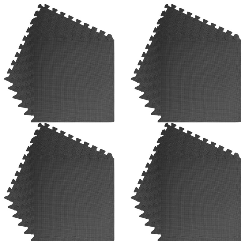 Produktbild för Skyddsmatta 24 st 8,64 ㎡ EVA-skum svart