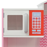 Miniatyr av produktbild för Leksakskök i trä 82x30x100 cm rosa och vit