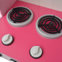 Produktbild för Leksakskök i trä 82x30x100 cm rosa och vit