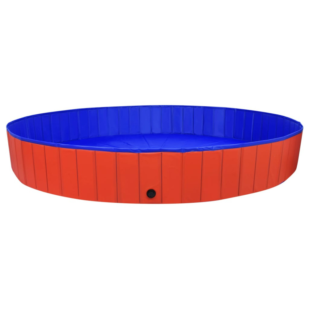 Produktbild för Hopfällbar hundpool röd 300x40 cm PVC