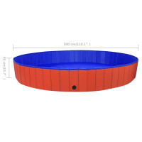 Miniatyr av produktbild för Hopfällbar hundpool röd 300x40 cm PVC