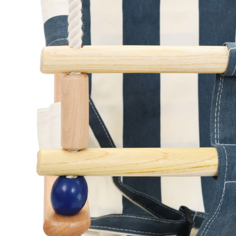 Produktbild för Barngunga med säkerhetsbälte bomull trä blå