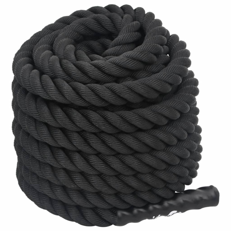 Produktbild för Battle rope svart 12 m 9 kg polyester