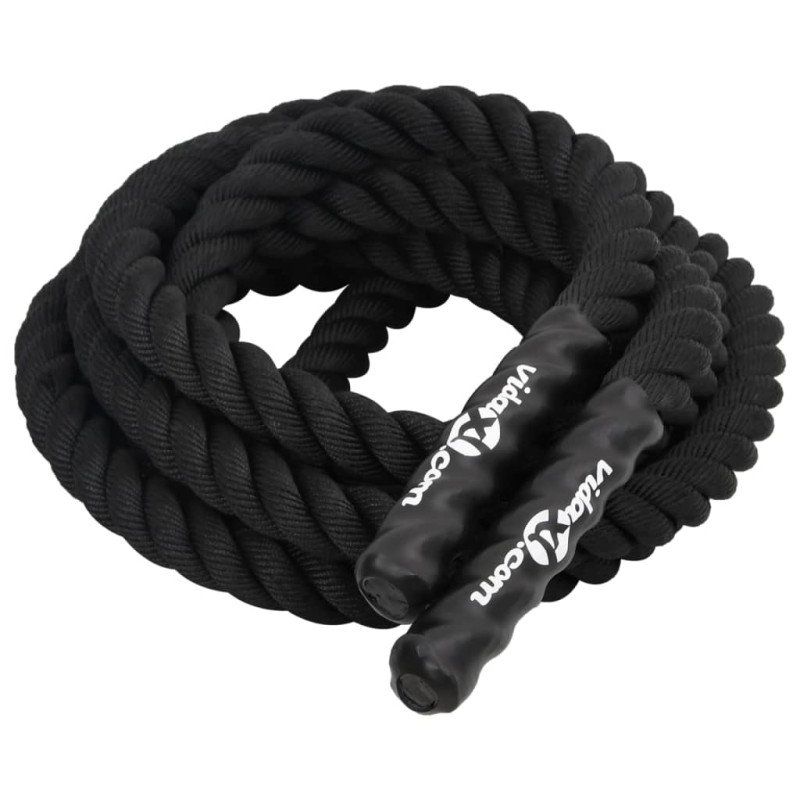 Produktbild för Battle rope svart 9 m 6,8 kg polyester