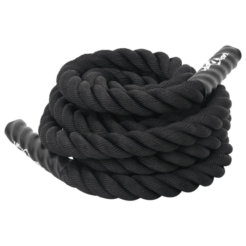 Produktbild för Battle rope svart 9 m 6,8 kg polyester