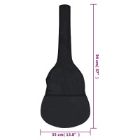 Produktbild för Gitarrfodral för 3/4 klassisk gitarr svart 94x35 cm tyg