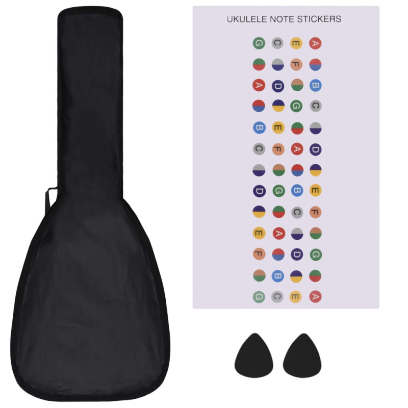 Produktbild för Sopranukulele med väska för barn sopran svart 21"