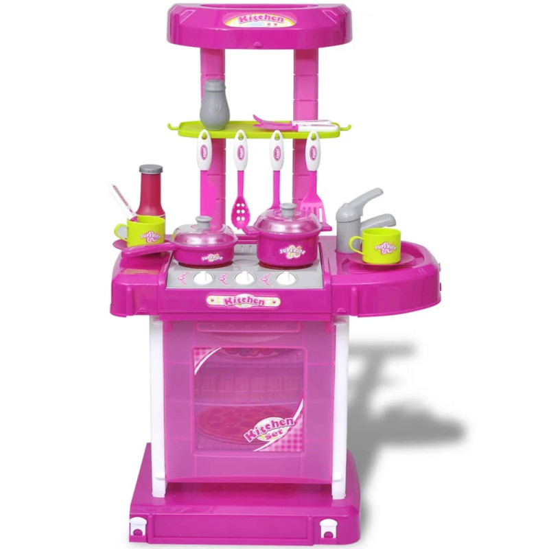 Produktbild för Leksakskök för barn med ljus- och ljudeffekter rosa