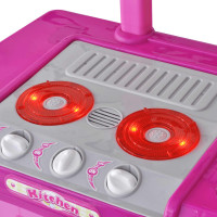 Miniatyr av produktbild för Leksakskök för barn med ljus- och ljudeffekter rosa