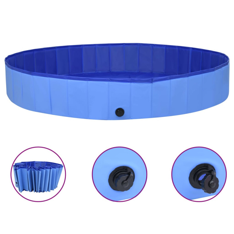 Produktbild för Hopfällbar hundpool blå 300x40 cm PVC