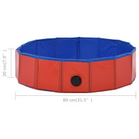 Miniatyr av produktbild för Hopfällbar hundpool röd 80x20 cm PVC