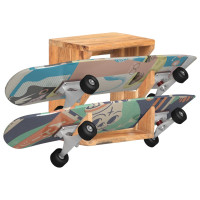 Miniatyr av produktbild för Väggmonterad skateboardhållare 25x20x30 cm massivt akaciaträ