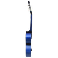 Produktbild för Klassisk gitarr för nybörjare blå 4/4 39" amerikansk lind