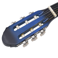 Produktbild för Klassisk gitarr för nybörjare blå 4/4 39" amerikansk lind