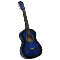 Produktbild för Klassisk gitarr för nybörjare 8 delar blå 1/2 34"