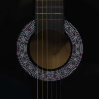 Miniatyr av produktbild för Gitarr för nybörjare 8 delar klassisk svart 3/4 36"
