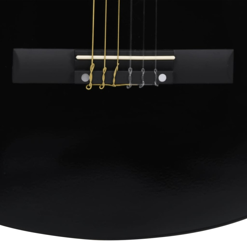 Produktbild för Gitarr för nybörjare 8 delar klassisk svart 3/4 36"