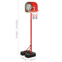 Miniatyr av produktbild för Flyttbar basketkorg justerbar 138,5-166 cm