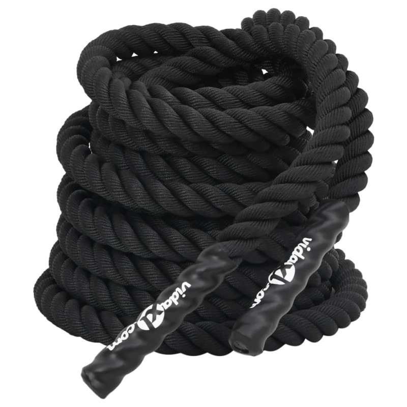 Produktbild för Battle rope svart 15 m 11 kg polyester