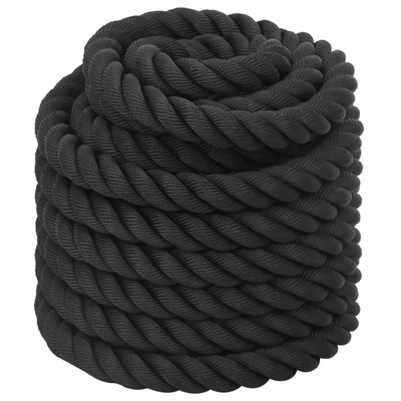 Produktbild för Battle rope svart 15 m 11 kg polyester