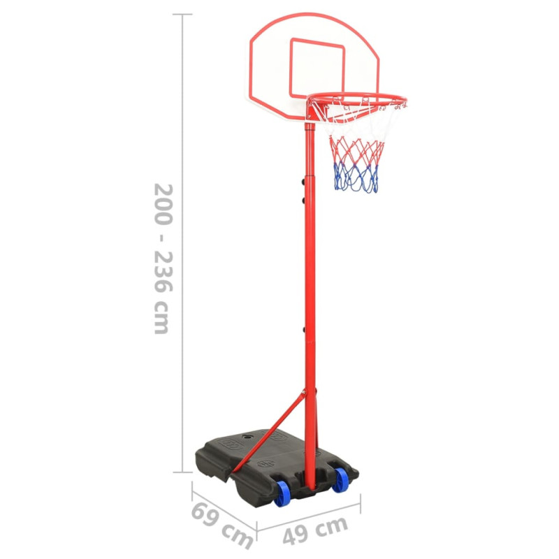 Produktbild för Flyttbar basketkorg justerbar 200-236 cm