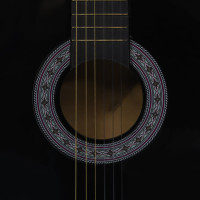 Produktbild för Gitarr för nybörjare och barn klassisk svart 3/4 36"
