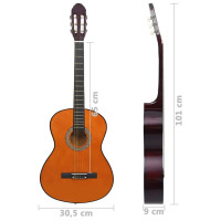 Produktbild för Gitarr för nybörjare klassisk 4/4 39" amerikansk lind