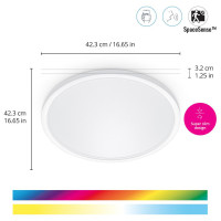 Produktbild för WiFi Smart SuperSlim plafond Färg + Varm-kallvit 2600lm