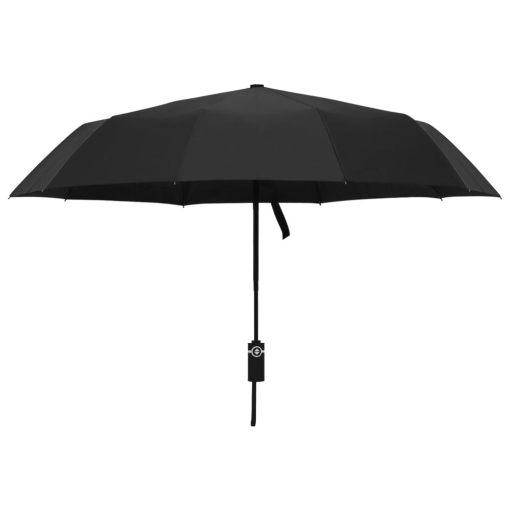 Produktbild för Paraply automatisk hopfällbart svart 104 cm