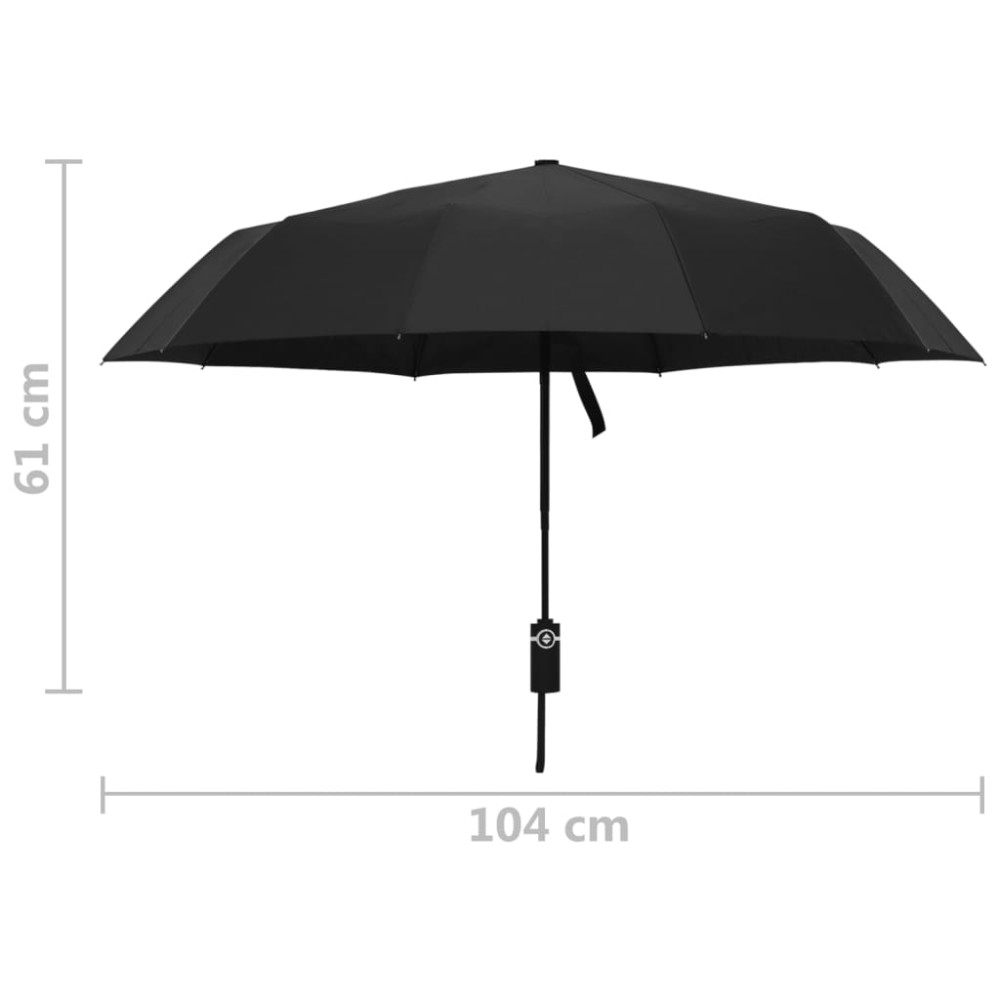 Produktbild för Paraply automatisk hopfällbart svart 104 cm