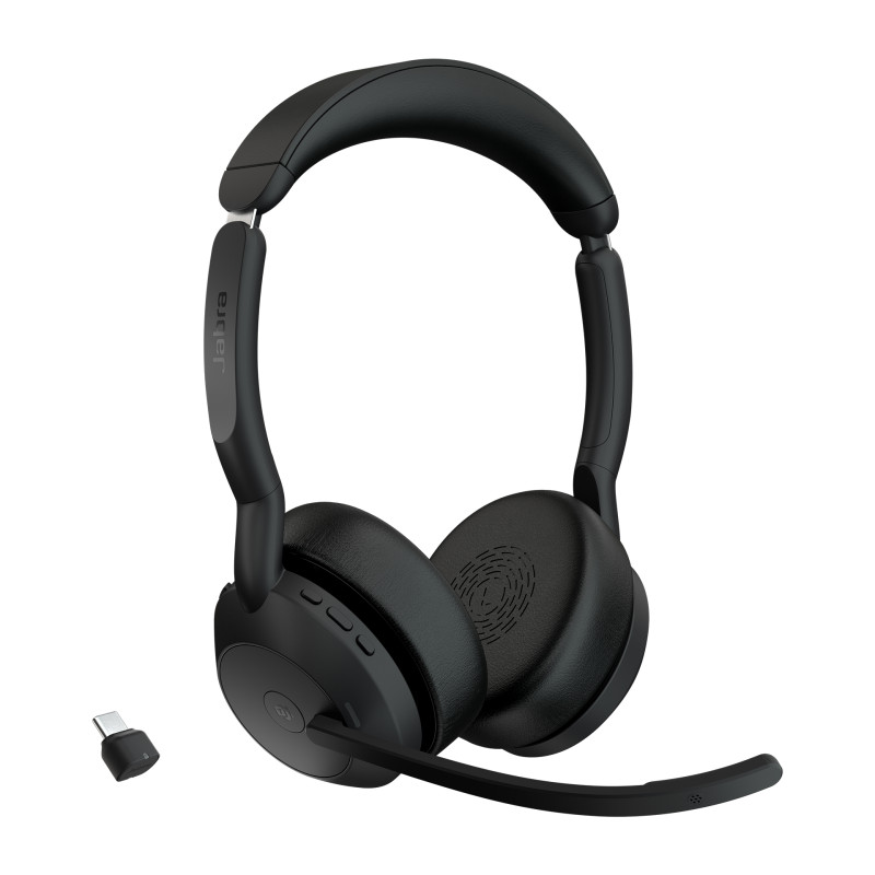 Produktbild för Jabra Evolve2 55 Headset Trådlös Huvudband Kontor/callcenter Bluetooth Laddningsställ Svart