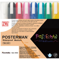 Miniatyr av produktbild för ZIG POSTERMAN Medium kritpenna Svart, Blå, Grön, Ljusblå, Rosa, Röd, Vit, Gul 8 styck