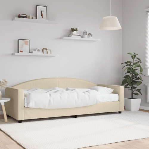 vidaXL Dagbädd med madrass beige 80x200 cm tyg - Sängar & Sängramar