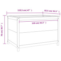 Produktbild för Odlingslåda på ben 119,5x82,5x78 cm vit massiv furu