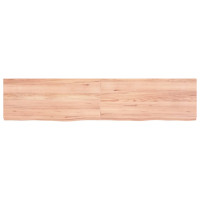 Miniatyr av produktbild för Bänkskiva badrum ljusbrun 180x40x(2-6) cm behandlat massivt trä