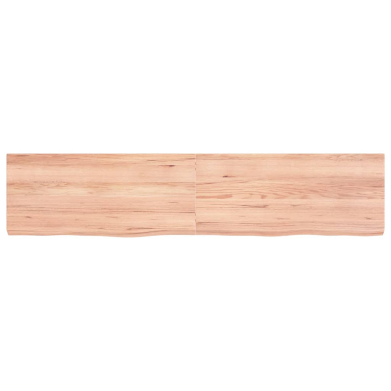 Produktbild för Bänkskiva badrum ljusbrun 180x40x(2-6) cm behandlat massivt trä