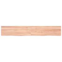 Miniatyr av produktbild för Bänkskiva badrum ljusbrun 180x30x(2-6) cm behandlat massivt trä