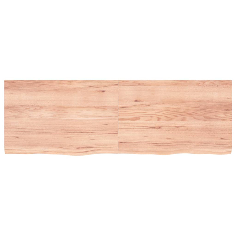 Produktbild för Bänkskiva badrum ljusbrun 180x60x(2-4) cm behandlat massivt trä
