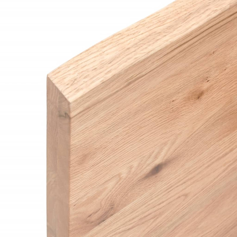 Produktbild för Bänkskiva badrum ljusbrun 180x60x(2-4) cm behandlat massivt trä