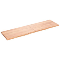 Produktbild för Bänkskiva badrum ljusbrun 180x50x(2-4) cm behandlat massivt trä