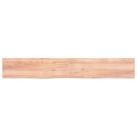 Miniatyr av produktbild för Bänkskiva badrum ljusbrun 200x30x(2-4) cm behandlat massivt trä