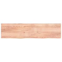 Produktbild för Bänkskiva badrum ljusbrun 200x50x(2-6) cm behandlat massivt trä