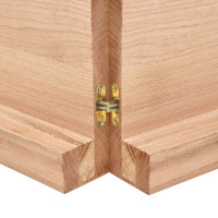 Produktbild för Bänkskiva badrum ljusbrun 200x50x(2-6) cm behandlat massivt trä