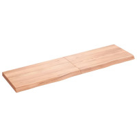 Produktbild för Bänkskiva badrum ljusbrun 180x50x(2-6) cm behandlat massivt trä